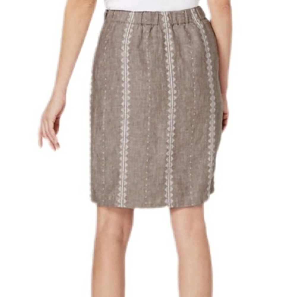 🆕️J. Jill Love Linen Latte Multi Stripe Sk